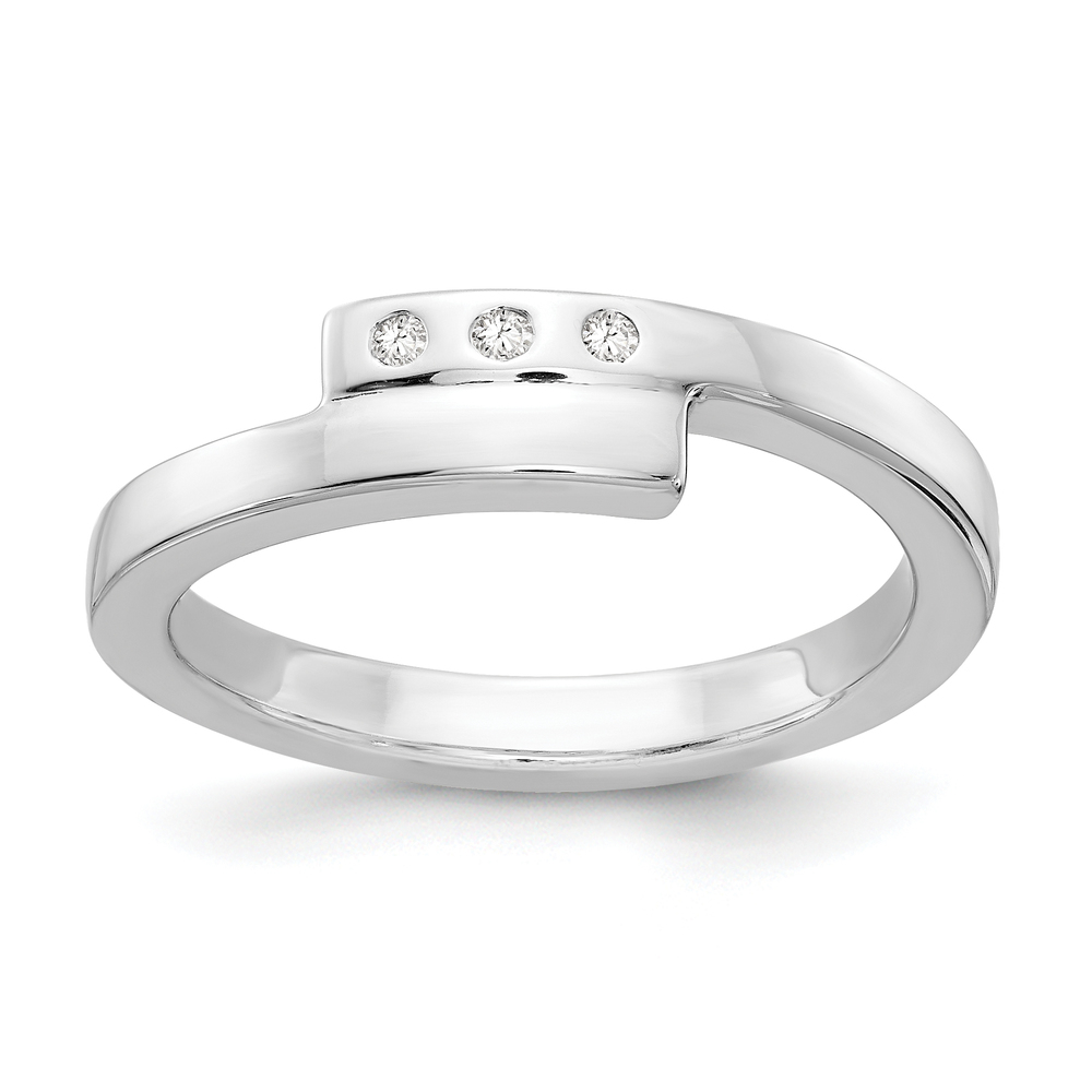 925 Sterling Silver Rhodium-plated Diamond Ring